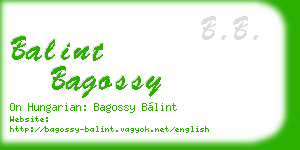balint bagossy business card