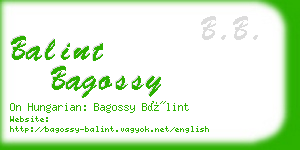 balint bagossy business card